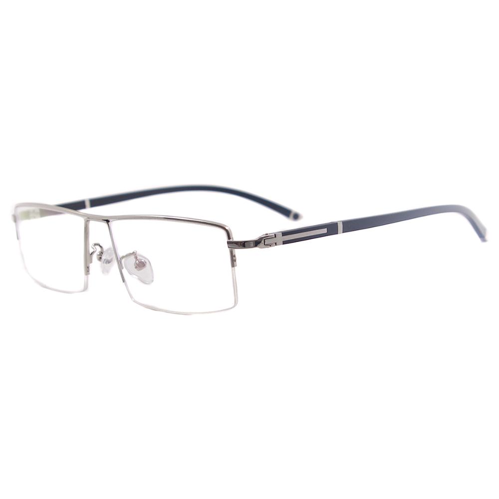 Metal Half Rim Rectangular Men Large Eyeglasses Frame Prescription Glasses For Optical Lenses Myopia Reading Progressive