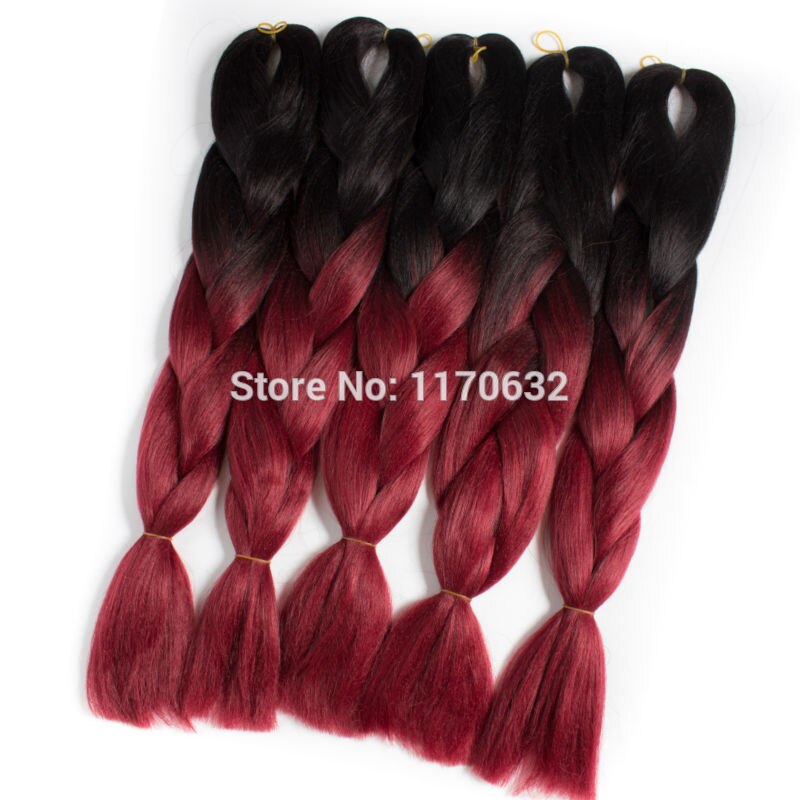 QP hair Braiding Hair 10 piece 24'' Synthetic Jumbo Braids 100g/piece ombre color high tempe‎ratur‎e fiber‎ Hair Extensions