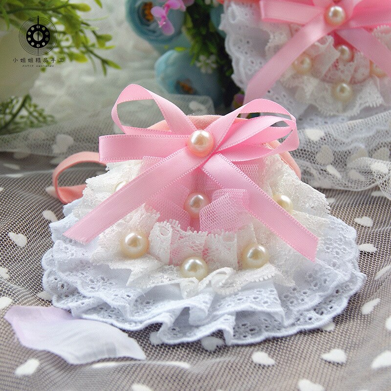 Colliers et colliers en dentelle pour animaux | Mignons, faits à la main, pour chiens chats, perles et nœuds, Saliva, serviettes, décoration pour Costume, collier de princesse