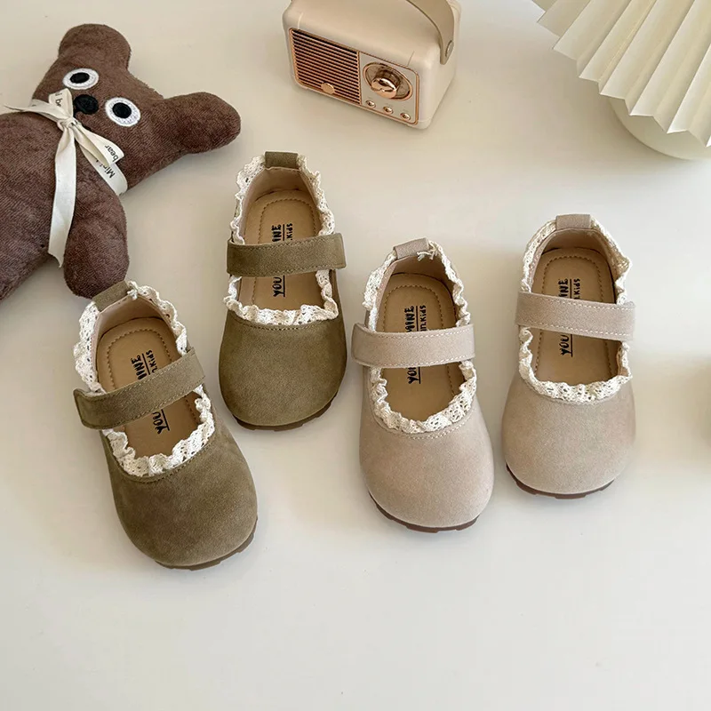 Children Flats Shoes Spring Autumn Shallow Girls Shoes Soft Sole Non Slip Kids Princess Shoe Lightweight Toddler casual Shoes