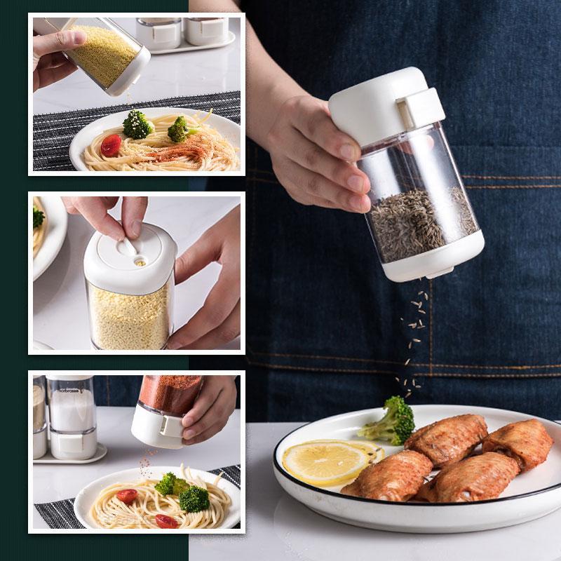 Quantitative Spice Bottle Seasoning Dispenser Metering Spice Jar Salt Cumin Powder Pepper Jar Cook BBQ Tools Kitchen Accessories