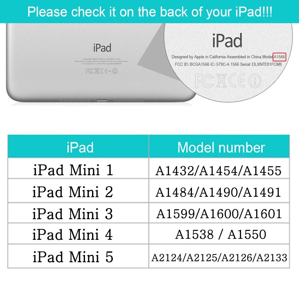 Funda iPad Mini 1 2 3 4 5 7.9 case auto wake/sleep smart cover dla ipada Mini 2th 3th 4th 5th Generation 7.9 inch magnetic case