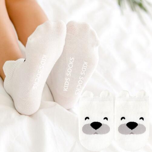 Leuke Lente Herfst Baby Sokken Pasgeboren Katoenen Baby Jongens Meisjes Leuke Peuter Asymmetrie Anti-Slip Sokken Voor Baby &#39;S Winter: white bear / 0-24Month