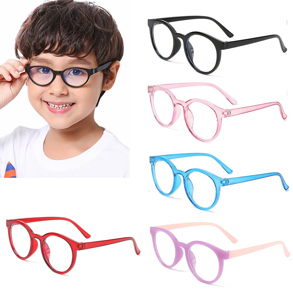 Kids Boys Girls Anti-blue Light Glasses Round Ultra Light Frame Game Glasses Computer Protection Anti-fatigue Eyeglasses
