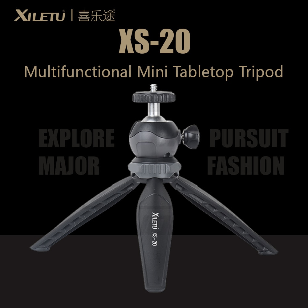 Xiletu XS-20 Mini Tafelblad Statief Desktop Telefoon Houder Stand Met Clip En Bal Hoofd Voor Smartphone Smartphone Dslr Camera
