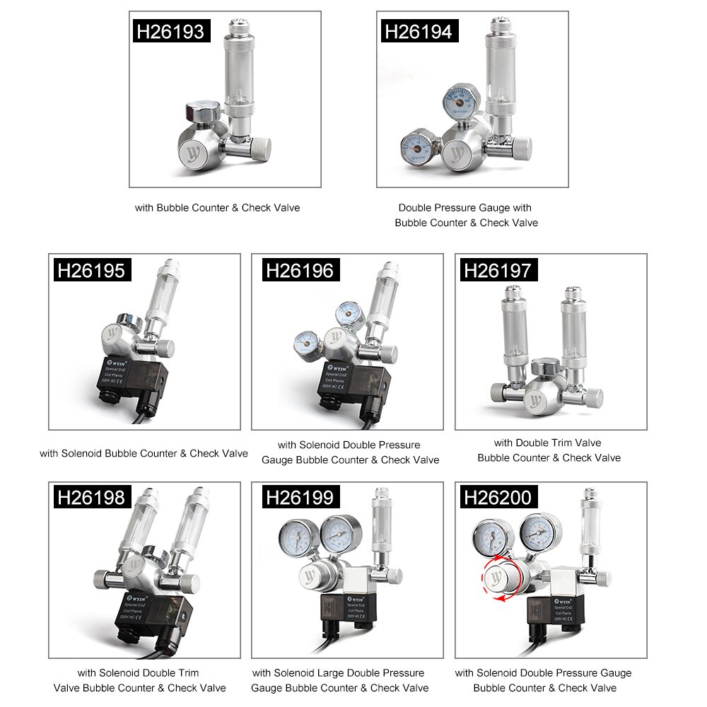 Carbon Dioxide Diffusion Co2 Aquarium Atomizer For Carbon Dioxide Pressure-Reducing Valve With Bubble Counter &amp; Check Valve