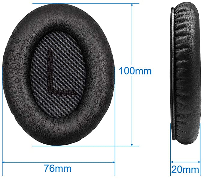 Vakiona korvaavat korvatyynyt bose quiet comfort 35 (qc35)  - ja quietcomfort 35 ii (qc35 ii)  -kuulokkeille: Musta