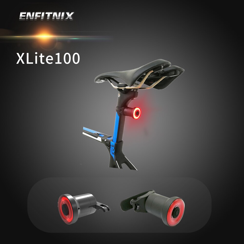 Enfitnix – lampe de poche XLite100 pour vélo, feu arrière intelligent avec détection de freinage, démarrage/arrêt automatique, chargeur USB, IPX6