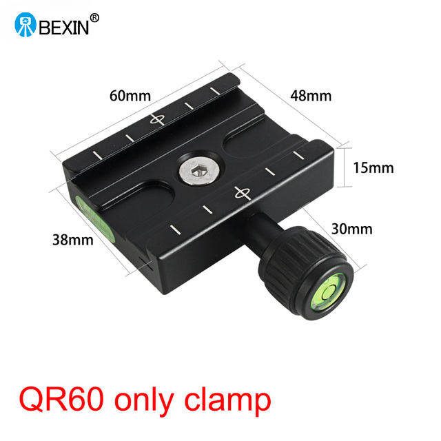 BEXIN-abrazadera para cámara serie, Base adaptadora de montaje con cabezal de bola para trípode, abrazadera de placa de Clip de liberación rápida para cabezal de bola de cámara Arca Swiss Dslr: Gris claro
