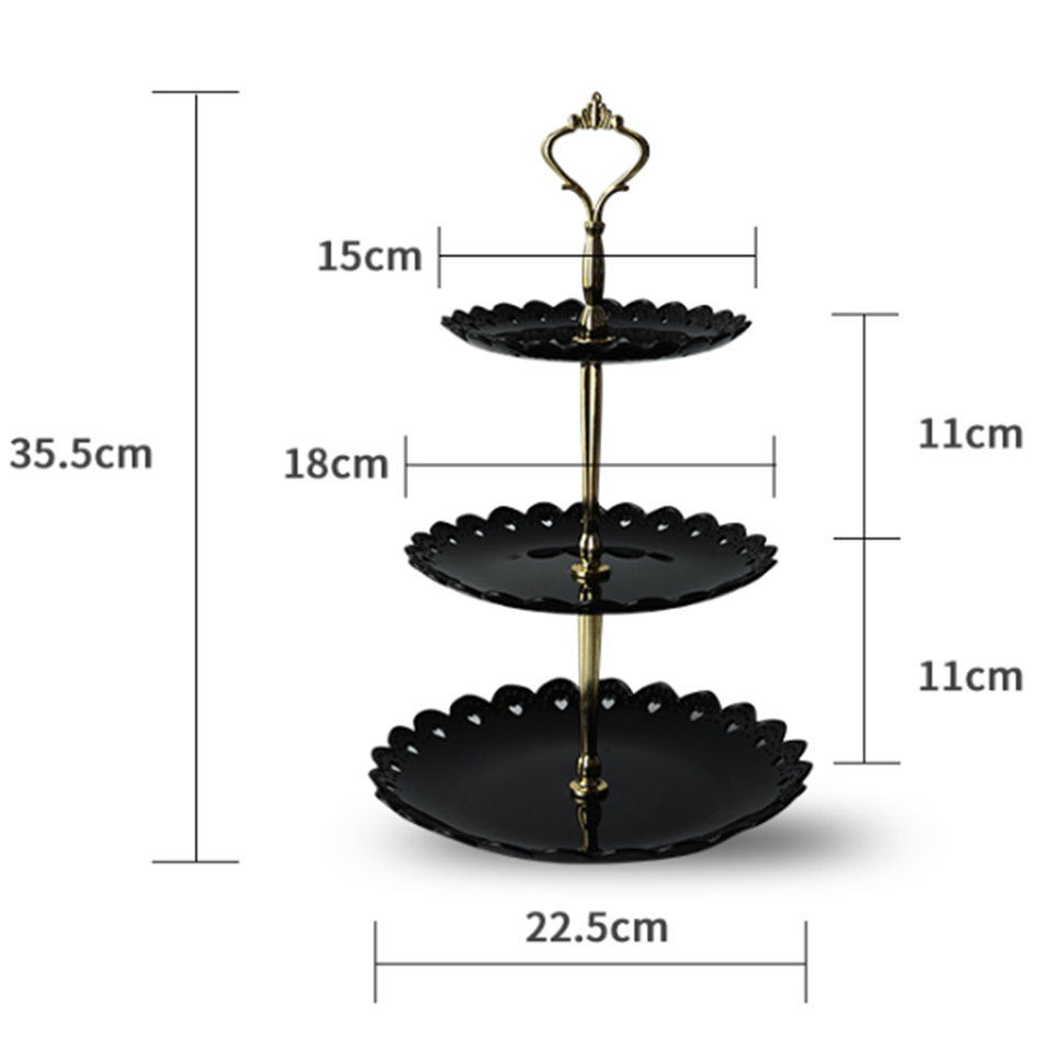 Soporte para pastel Transhome de 3 capas, soporte para plato para torta de boda, verduras y frutas para colocar utensilio, soporte para Magdalena de cumpleaños o boda