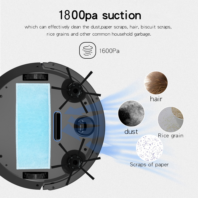 Upgrade Smart Robot Vacuum Cleaner 1800Pa App Remote Control Vacuum Cleaner Home Multifunctional Wireless Sweeping Robot
