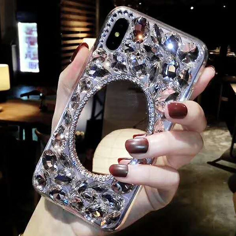 Sunjolly Cassa Dello Specchio del Diamante per Samsung Galaxy S20 Più S20 Ultra S10 S9 S8 Nota 10 Più A71 A51 Strass copertura del telefono coque