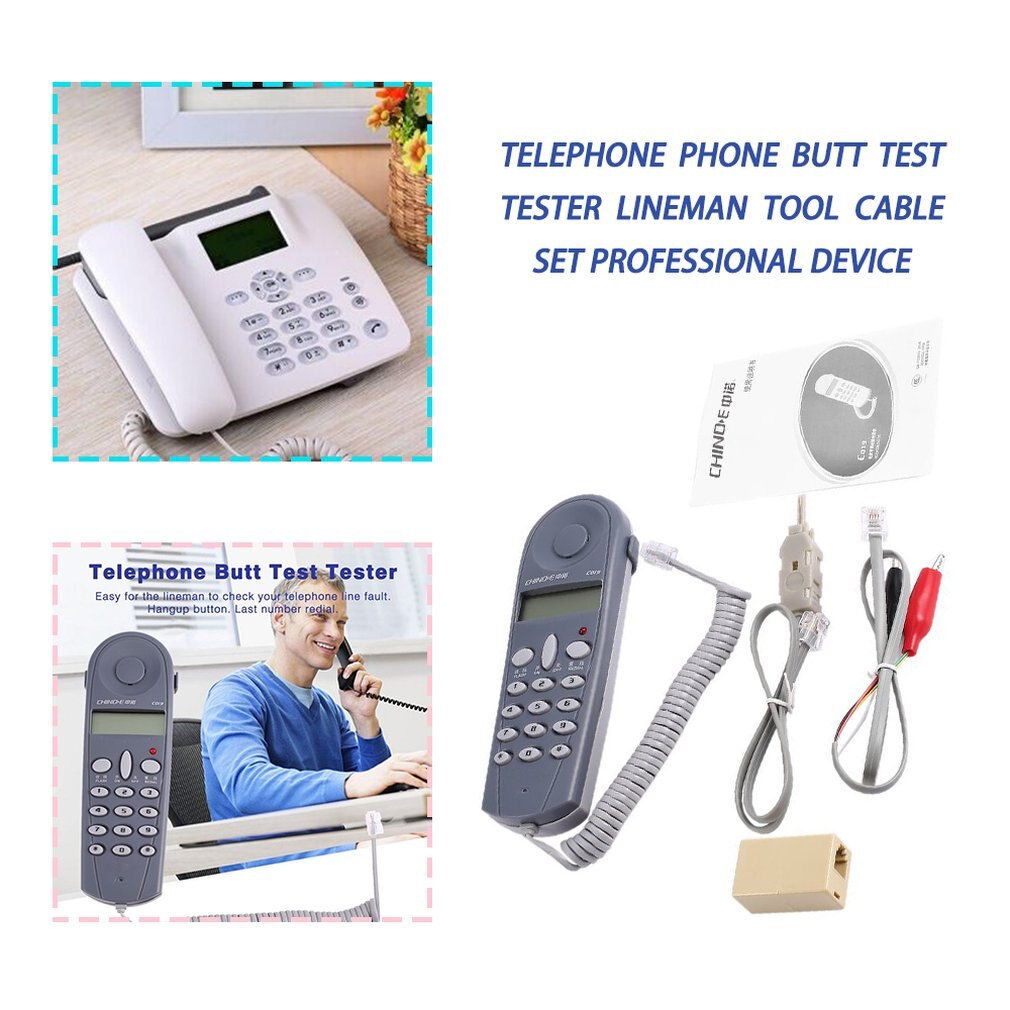 Telephone Phone Butt Test Tester Lineman Tool Cable Set Device Worldwide store