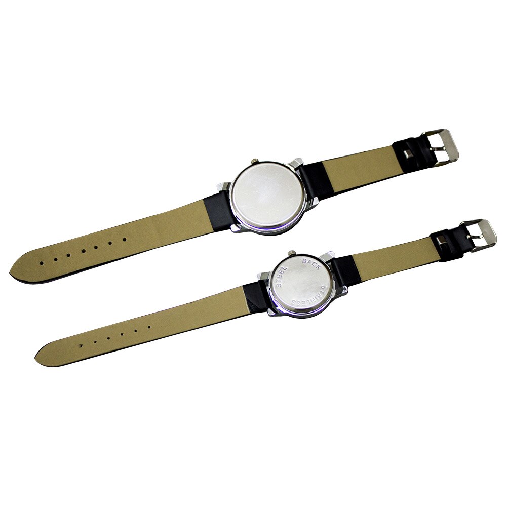 Reloj de pulsera sencillo e informal para hombre y mujer, banda de reloj de piel sintética, esfera redonda, para parejas, XRQ88