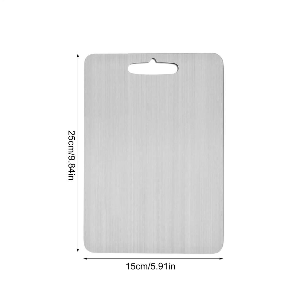 Tabla de cortar de cocina de titanio de doble cara, estera de corte de cocina de alimentaria, tabla de cortar portátil, bandeja para servir verduras: Plata