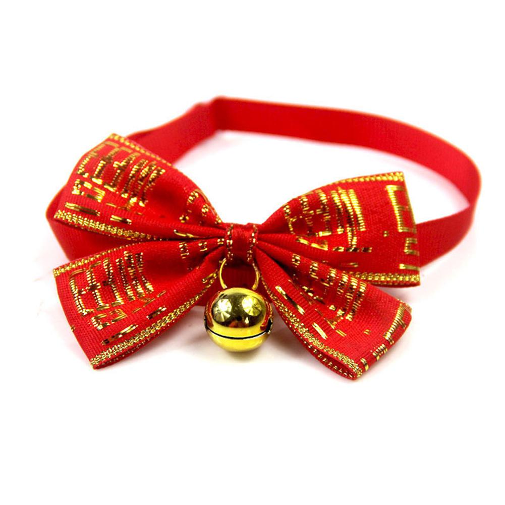 Huisdier Gelukkig Nieuwjaar Strikje Comfortabele Double-Layer Strik Maat Verstelbare Katten Honden Kraag Verjaardagsfeestjes Props Foto: 1