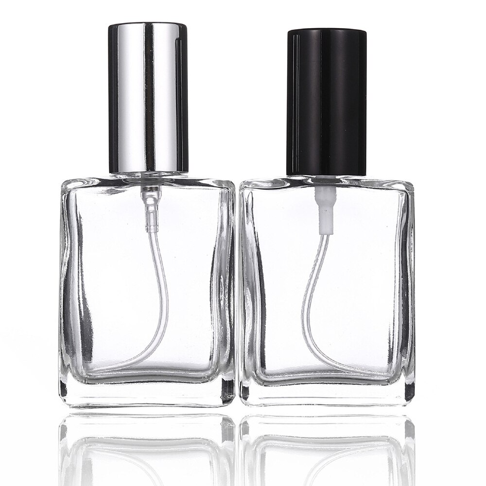 4 Pcs Glass Refillable Empty Bottles Liquid Bottles for Men Women