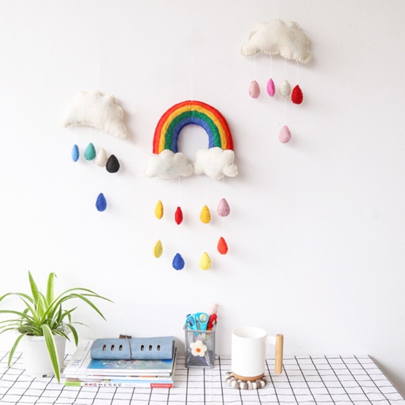 Cute Clouds Nordic Wind Baby Kids Room Nursery Home Cloud Stickers Decal Raindrop Wall Hanging Decor