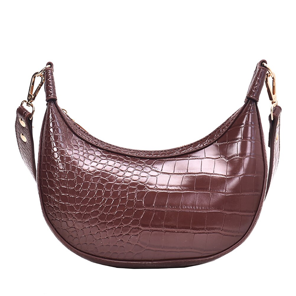 Stone Patroon PU Lederen Crossbody Tassen Voor Vrouwen Casual Dame Telefoon HandbagsSmall Schouder Messenger Bag: Brown