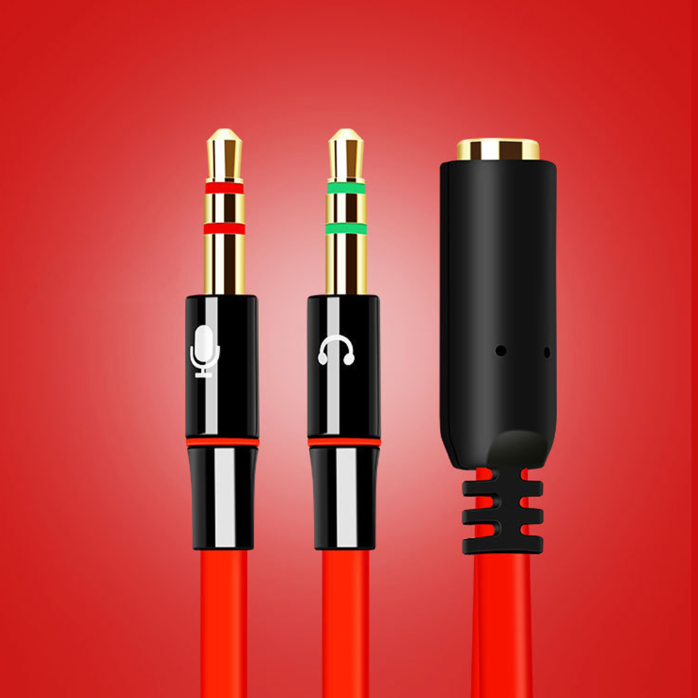 headset-splitter trrs 3.5mm hunnkontakt til til 3.5 trs hannkontakt hodetelefon-mikrofonadapter konverteringskabel til stasjonær bærbar pc
