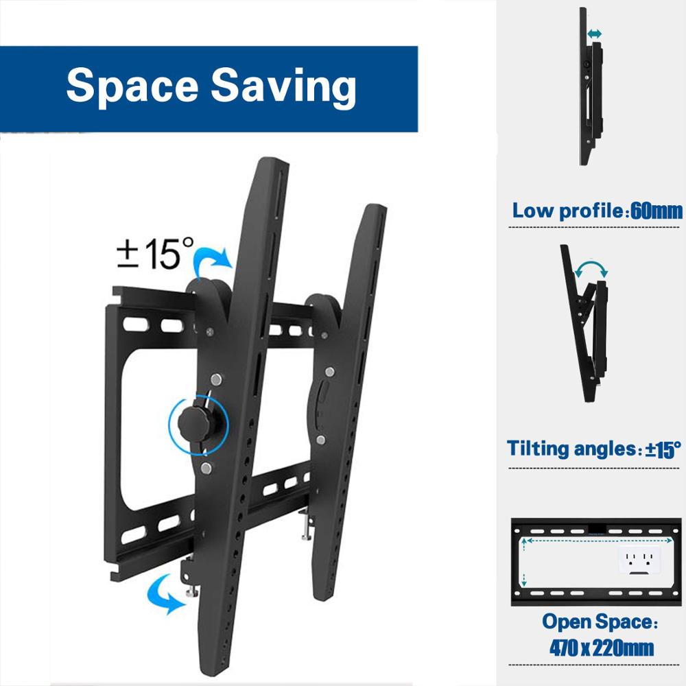 Articulating Tilting 15 degree TV Wall Mount Bracket for26-55 Inch LED LCD Plasma TV VESA 400 x 400mm 110lbs Loading Capacity