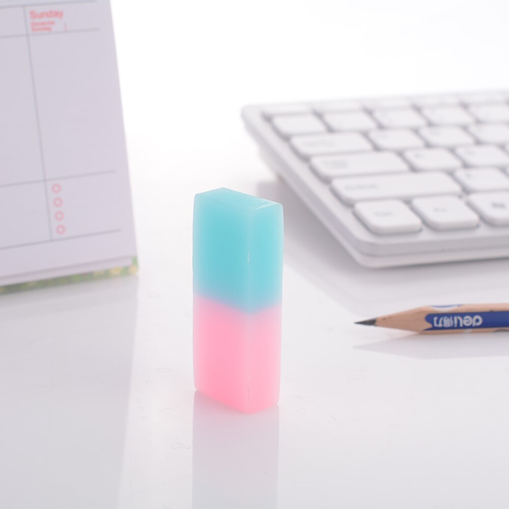 Gomas de borrar de goma para la escuela para niños, borradores de lápices de colores, cubo Flexible, suave y duradero, goma de borrar translúcida, material de papelería para la escuela y la Oficina