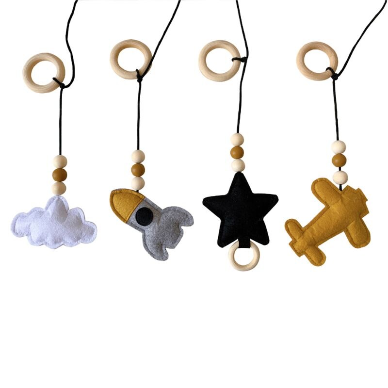 4Pcs Massief Houten Fitness Rack Hanger Baby Gym Speelgoed Opknoping Ornamenten Room Decor D7YD: 3