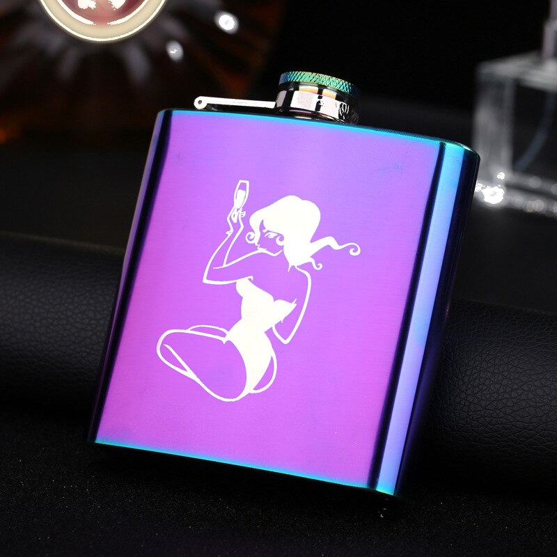 6 oz Portable Stainless Steel Lady Hip Flask Whiskey Wine Alcohol Woman Flagon Bottle Travel Drinkware For: Style 3