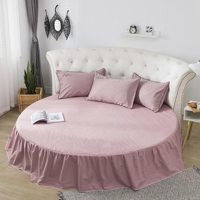 34 bett Rock Ausgestattet Blatt Runde Bett Leinen 200cm 220 Cm Bettdecken Matratze Abdeckung Home Decor Rosa Weiß Grau doppel Bett Abdeckung: 1 / 220x220cm bed sheet