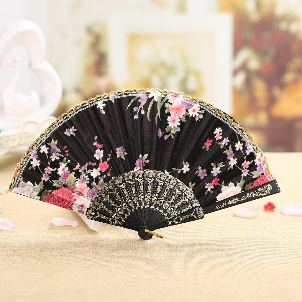 Vouwen Fans schoonheid Kant Chinese Stijl Dans Bruiloft hand fan Folding Held Bloemen Fans decoratieve abanico