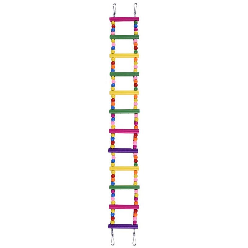 Colorful Wooden Bird Chickens Flexible Ladder Funny Climbing Bridge Swing Parrot: Default Title