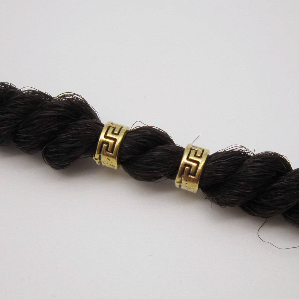 10 Uds., oro metal pequeño vikingo runa trenza de pelo dread rastas cuentas de barba, tubo anillos para Accesorios para peinados