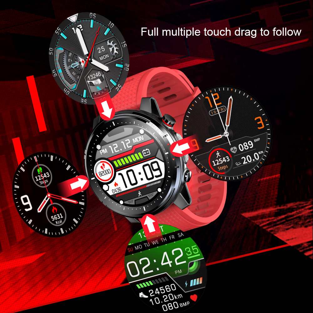 [BT5.0] Microwear L15 Smart Horloge Fitness Mannen 1.3 Inch Hartslag Bloeddruk/Zuurstof IP68 Zaklamp Camera remote Smartwatch