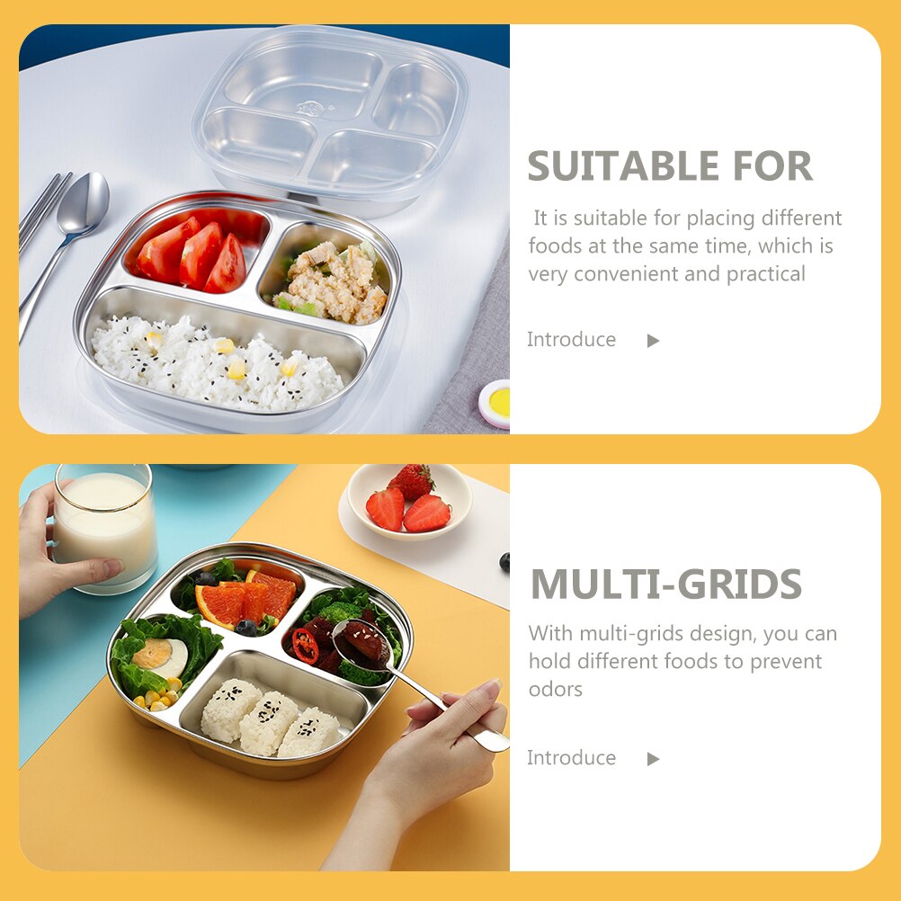 Divided Food Serving Plate Multi-use Buffet Plate Canteen Food Tray for Restaurant