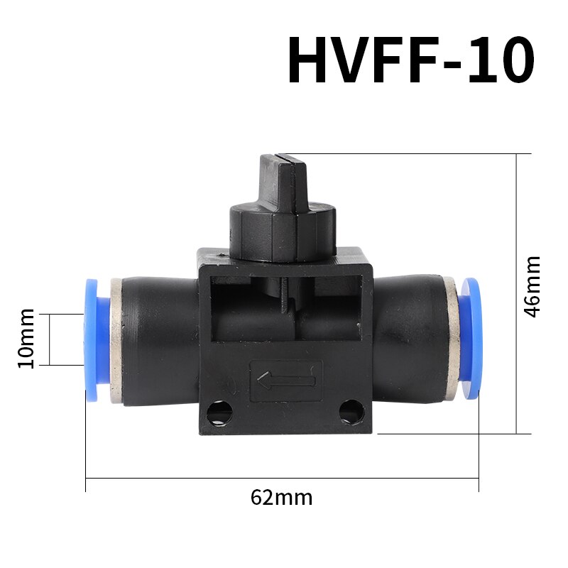 Improvement Pneumatic Air 2 Way Quick Fittings Push Connector Tube Hose Plastic 4mm 6mm 8mm 10mm 12mm Pneumatic Parts: 10mm