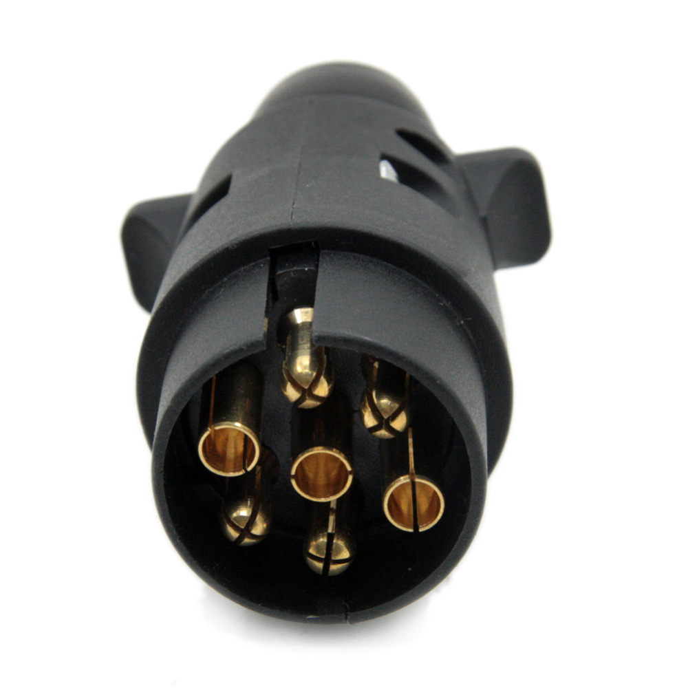 TIROL 7-Pin Trailer Plug Black frosted materials 7-Pole Trailer Wiring Connector 12V Towbar Towing Plug N Type T22777b