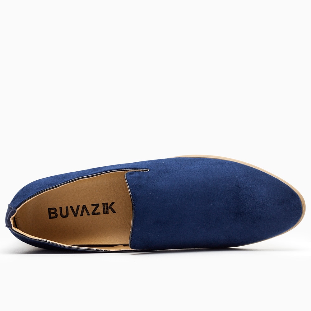 Semsket skinn loafers mokkasin uformelt menn oxfords sko mannlige spiss tå mann sko