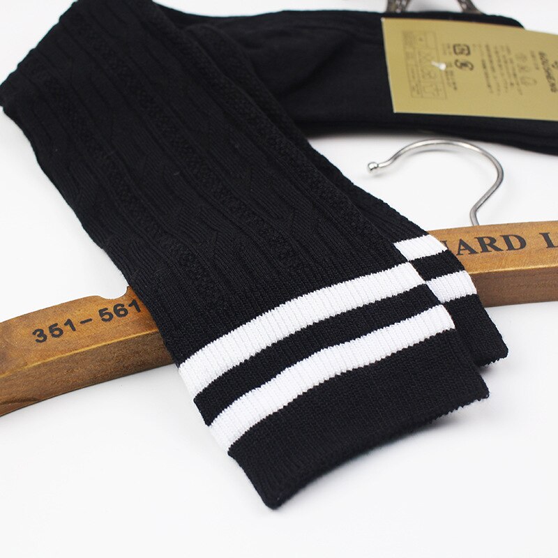 socks for girl Knee length Stockings in autumn and winter Warm knitted socks Hemp pattern pile stockings High socks TSLM1: 04