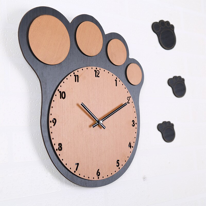 3D Wall Clock Foot Shape Decorative Time Clock Modern Home Decor