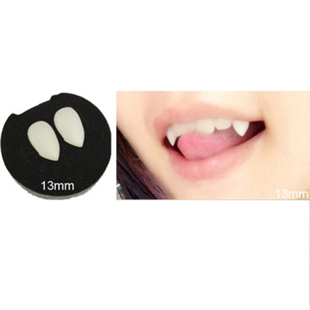 3 Paar Custom Fangs Cosplay Vampire Tanden Kunstgebit Halloween Party Props (2 Stuks 13Mm + 2 Stuks 15Mm + 2 Stuks 17Mm)