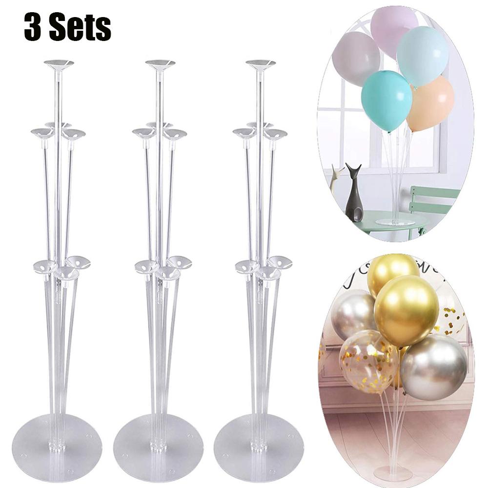 3 Sets Balloon Stand Balloon Holder with 7 Sticks 7 Cups and 1 Base - Table Desktop Centerpiece Decorations for Wedding Birthday