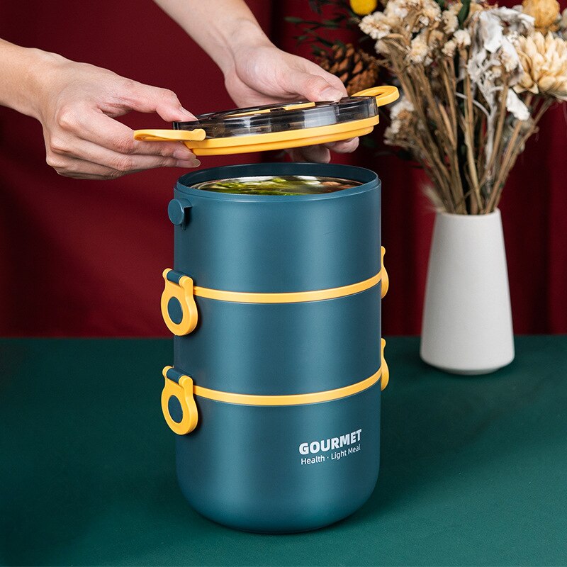 Stainless Steel Lunch Box Food Thermal Jar Insulated Soup Thermos BottlesDrinking Cup Bento Lunch Box Women Food Container