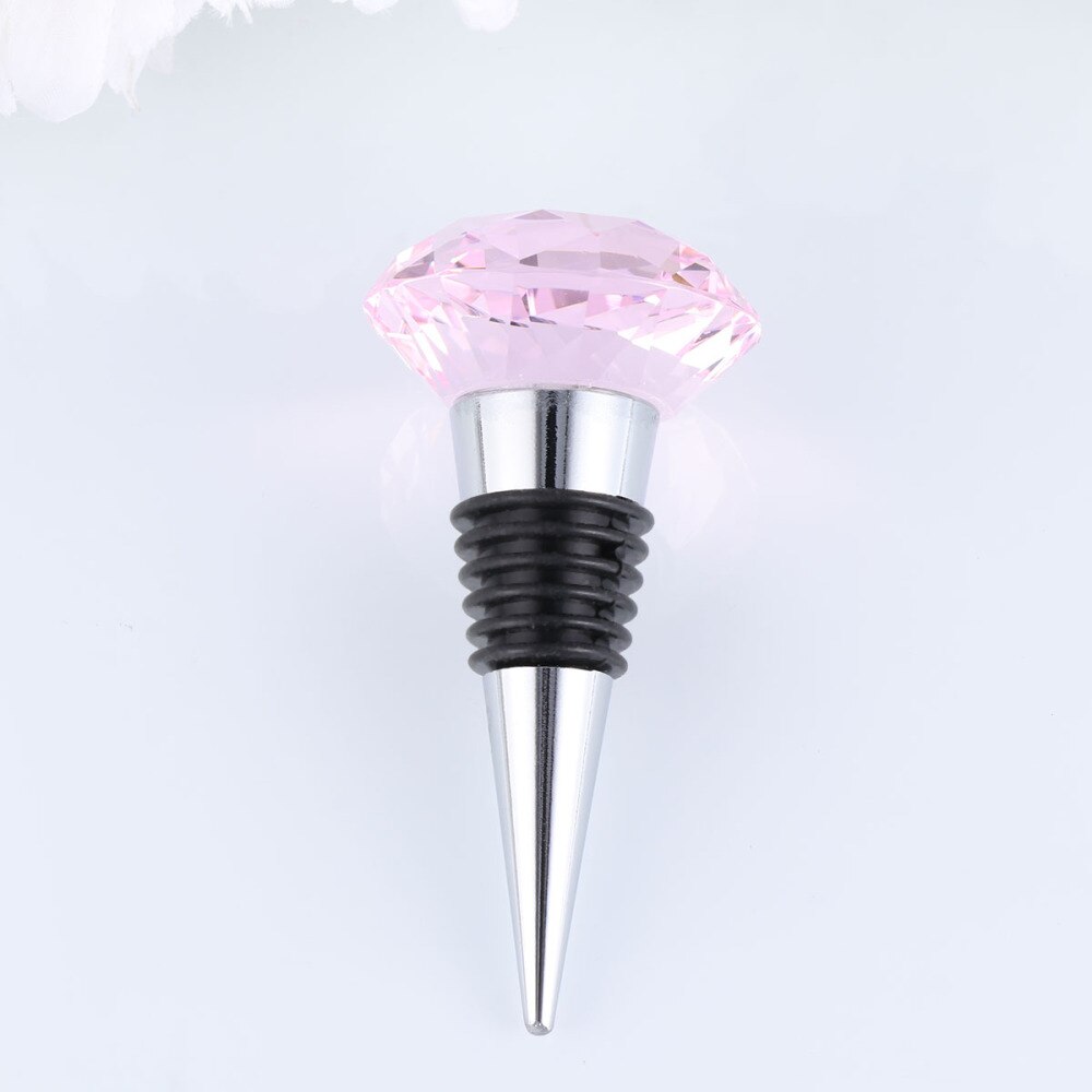 Crystal Diamond Stopper Champagne Fles Sealer Kurk Metalen Plug Stopper Party Gunsten (Clear): Pink