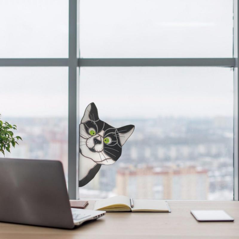 Funny Cat Dog Stickers Household Wall Windows Car Glass Decoration Stickers Christmas Festival Home Decoration Stickers