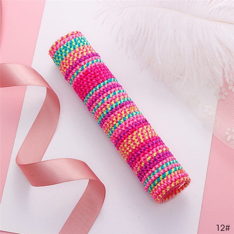 50 Stks/partij 3 Cm Vrouwen Meisjes Elastische Haarband Kleurrijke Hair Ties Touwen Scrunchy Paardenstaart Rubberbands Tie Gum Accesorios: 12