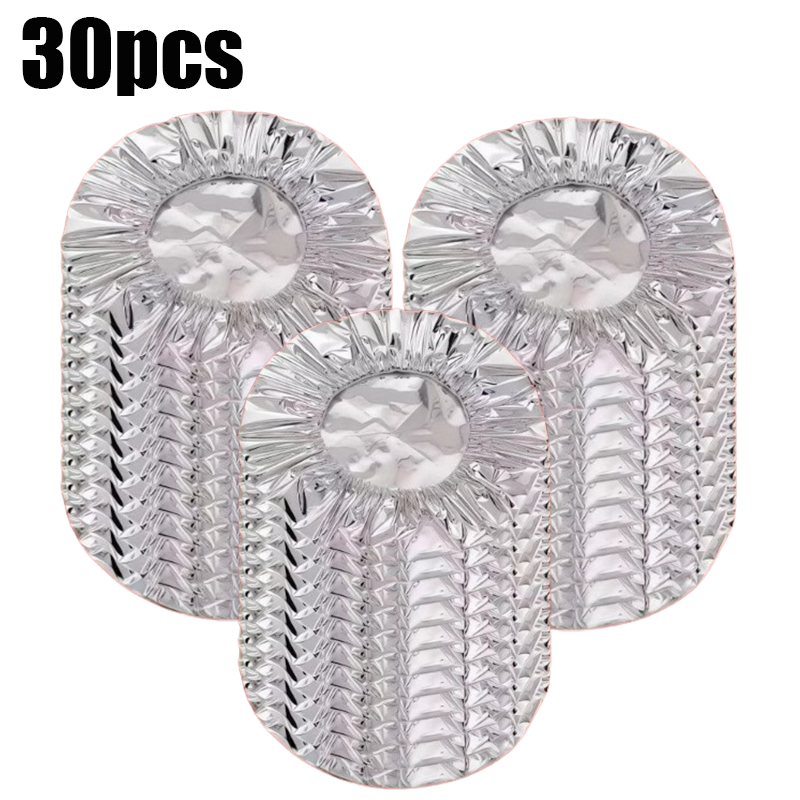 10-50pcs Aluminum Foil Insulation Covers Keep Food Warm Fresh Repeatable Kitchen Food Covers Bowls Plates Adjustable Cling Wrap: WHITE