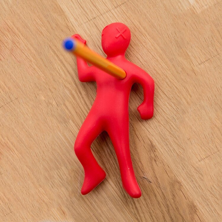 Portalápices rojo para hombre pequeño, , alivia el estrés, divertido, novedad, decoración de escritorio, papelería, almacenamiento de bolígrafos para el hogar y la Oficina
