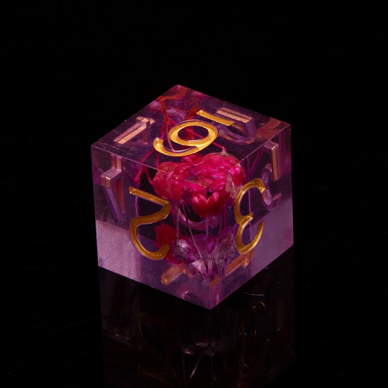 Kerwellsi Hars Dnd Dobbelstenen Set D &amp; D Dungeon En Dragon Handgemaakte Bloem Polyhedral Dice Scherpe Rand Voor Rpg D20 d12 D10 D8 D6 D6