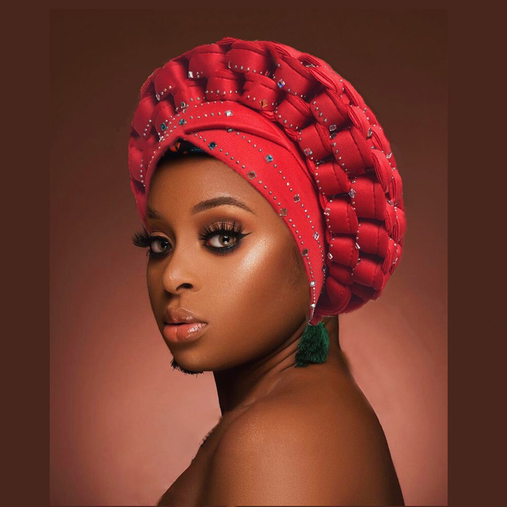 Autogele – couvre-chef africain en gel Aso oké, Turban musulman, casquette nigériane de mariage, couvre-chef prêt à porter,