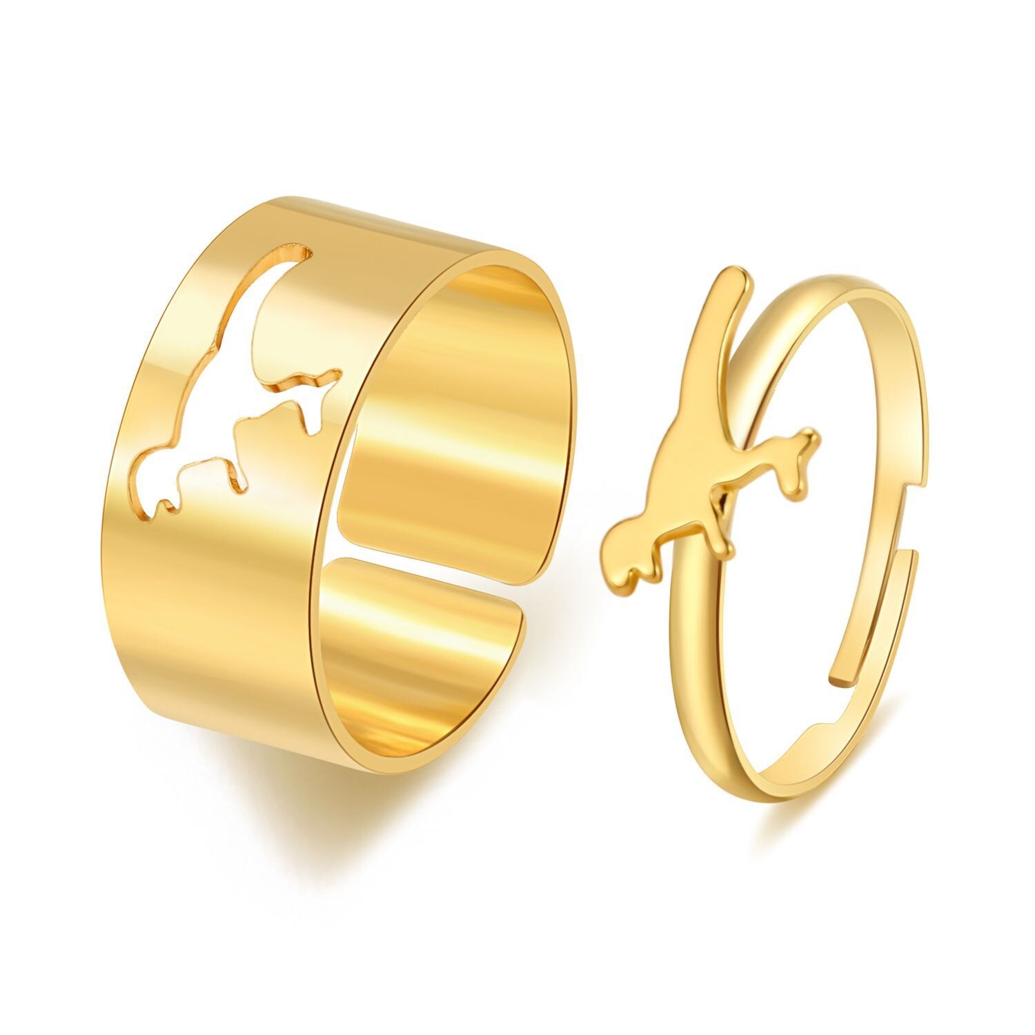 LATS-Anillos abiertos para mujer y niña, joyería gótica, Punk, negra, Vintage, Simple, Animal, mariposa, estrella, Luna, corazón, llama: 99491
